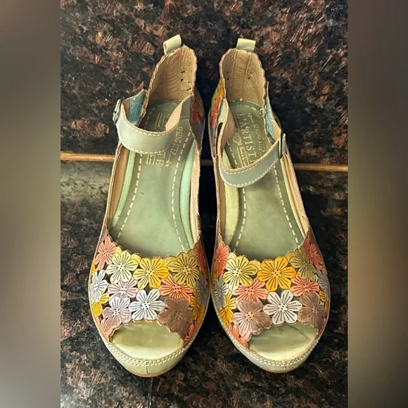 Spring Step L'Artiste Women's Avnia Ankle Strap Shoe teal Multi EU 39/ U… - Picture 3 of 11